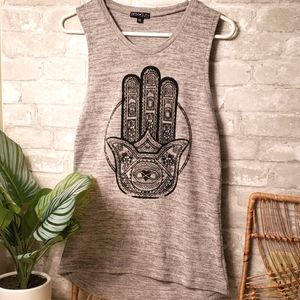 Fifth Sun Boho Infinity Heart Hamsa Hand Tank